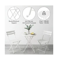 homfan Bistro Chairs Set of 2 – Folding Patio with Premium Metal Frame, Indoor/Outdoor Portable Seating for Balcony Yard Garden