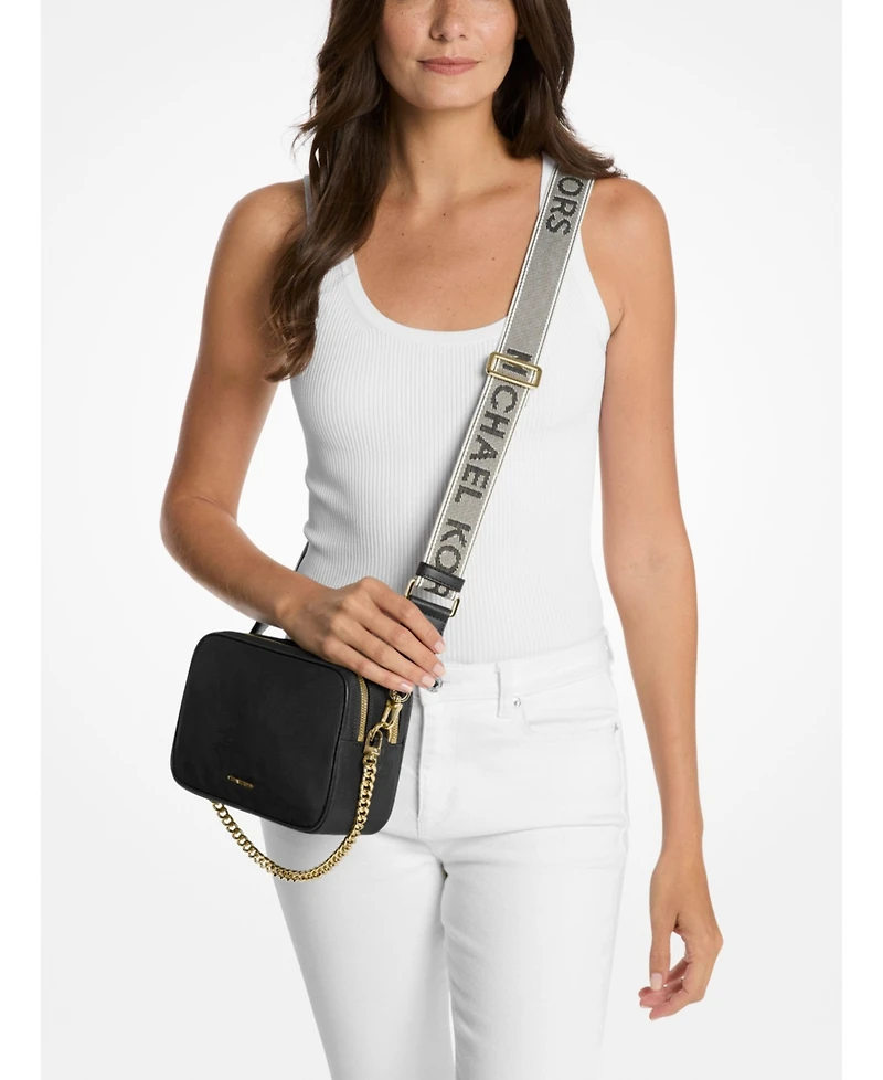 Michael Michael Kors Bryant Medium Double Zip Chain Camera Nylon Crossbody