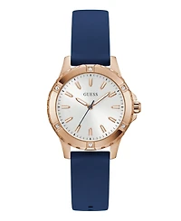 Guess Women's Quartz Blue Silicone Watch 35mm