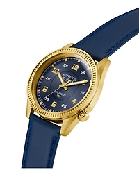 Guess Men's Blue Genuine Leather Watch 42mm