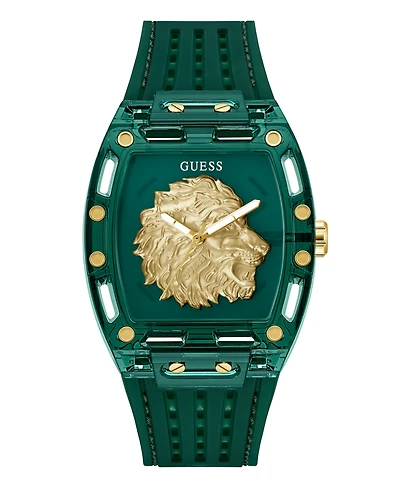 Guess Men's Quartz Green Silicone Watch 42mm