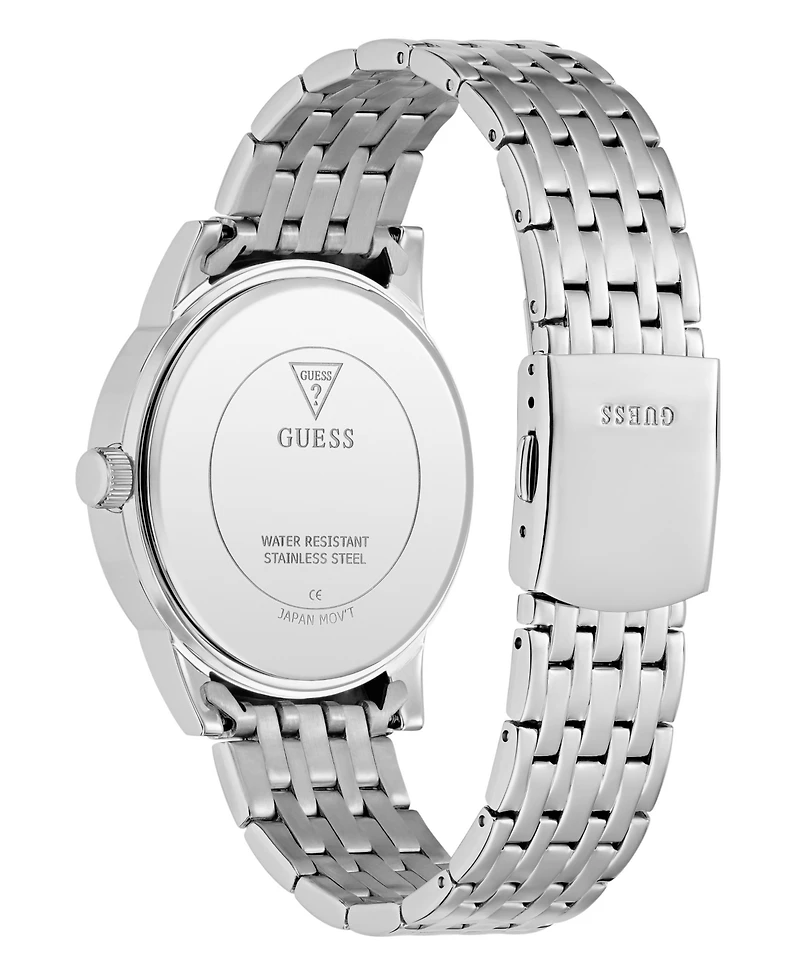 Guess Men's Quartz Silver-Tone Stainless Steel Watch 42mm