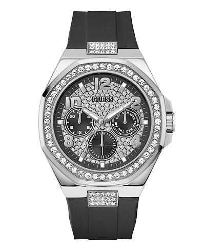 Guess Men's Quartz Black Silicone Watch 46mm
