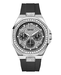 Guess Men's Quartz Black Silicone Watch 46mm