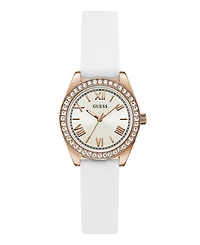 Guess Women's Quartz White Silicone Watch 30mm