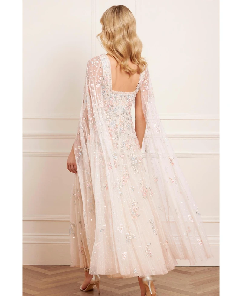 Needle & Thread Women's Versailles Ditsy Cape Sleeve Ankle Gown
