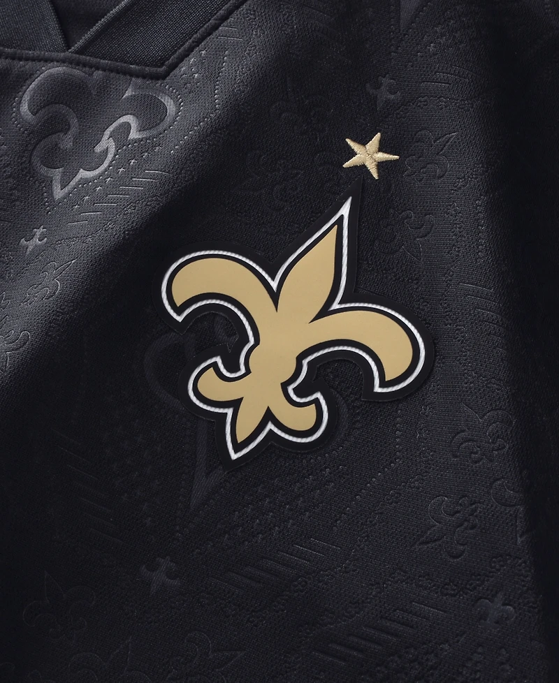 Fanatics Big Boys and Girls Black New Orleans Saints Football x Collared Fan Top