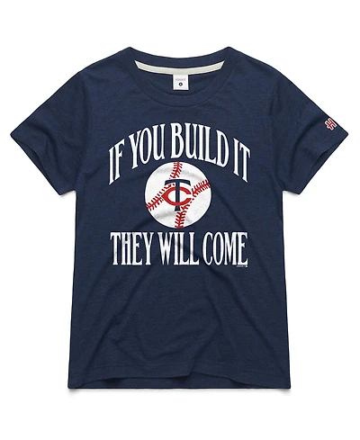 Homage Women's Navy Minnesota Twins 2026 Field of Dreams If You Build It Tri-Blend T-Shirt