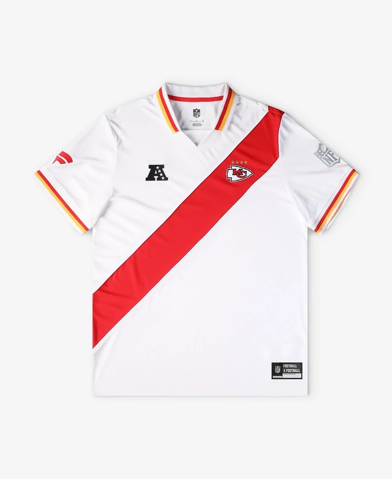 Fanatics Big Boys and Girls White Kansas City Chiefs Football x Collared Fan Top