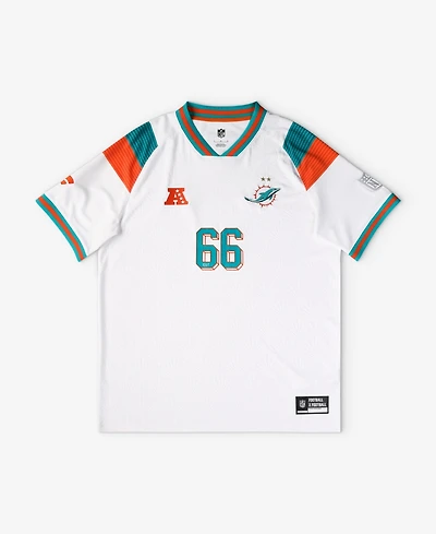 Fanatics Big Boys and Girls White Miami Dolphins Football x Football V-Neck Fan Top