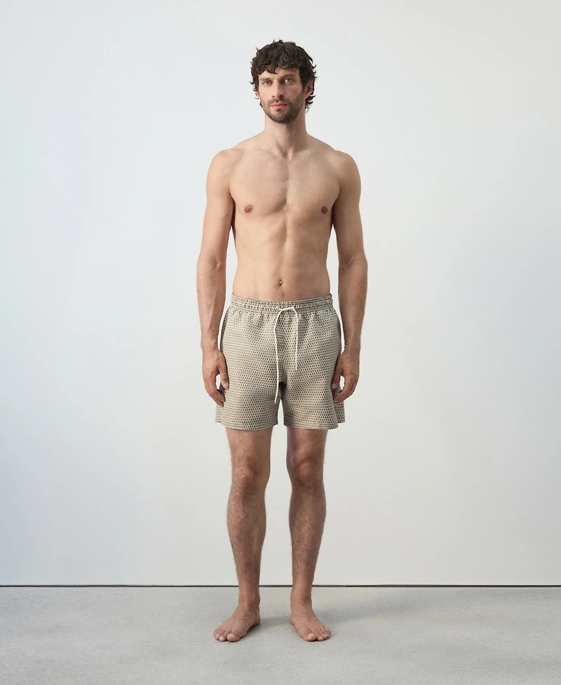 Mango Men's Geometric-Print Swimsuit