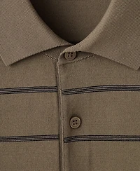 Mango Men's Striped Fine-Knit Polo Shirt