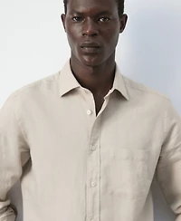 Mango Men's Pocket Linen Shirt