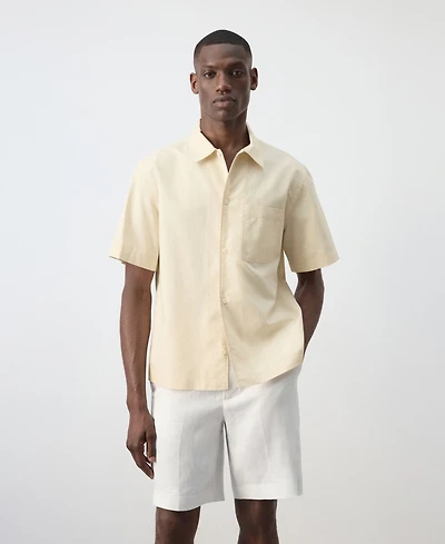 Mango Men's Regular-Fit Cotton-Linen-Blend Shirt