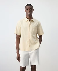Mango Men's Regular-Fit Cotton-Linen-Blend Shirt
