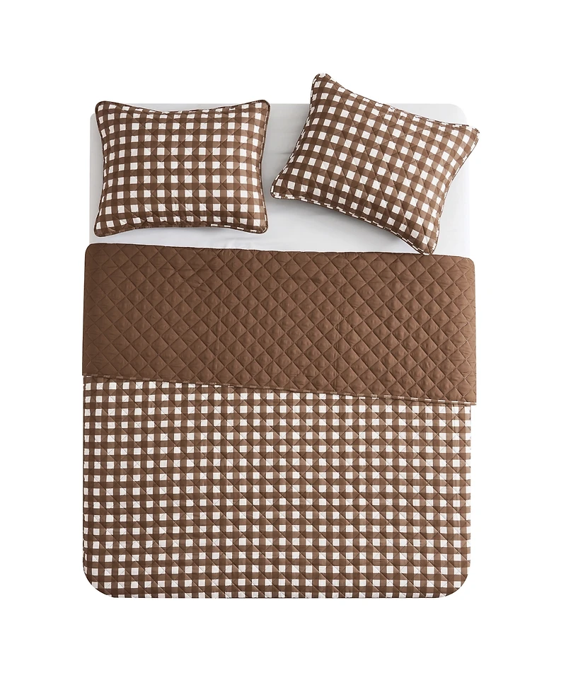 Vcny Home Gingham Microfiber 2-Pc. Quilt Set, Twin