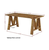 Tribesigns 63" Executive Office Desk, Farmhouse Wooden Computer Desk, Large Modern Writing Table for Home Office