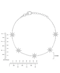 Macy's Rhodium Over Silver Cubic Zirconia Sun Station Bracelet