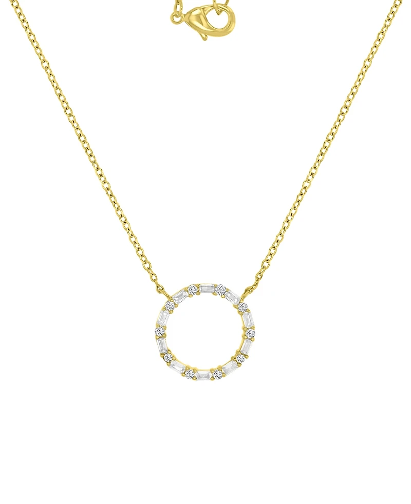 Macy's 14k Gold Over Sterling Silver Cubic Zirconia Hollow Circle Necklace