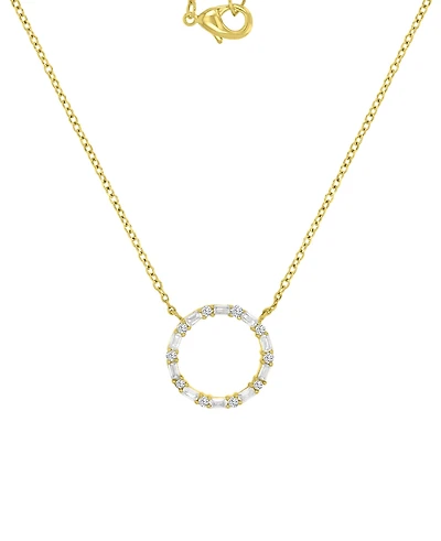 Macy's 14k Gold Over Sterling Silver Cubic Zirconia Hollow Circle Necklace