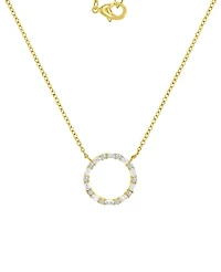 Macy's 14k Gold Over Sterling Silver Cubic Zirconia Hollow Circle Necklace
