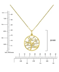 Macy's 14k Gold Over Sterling Silver Cubic Zirconia Tree Necklace