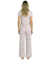 Sincerely Jules Women's Brushed Pointelle Square Neck Top & Pants, 2-Piece Set