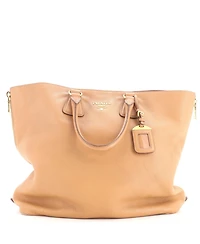 Pre-Owned Prada Large Side Zip Convertible Tote Vitello Daino