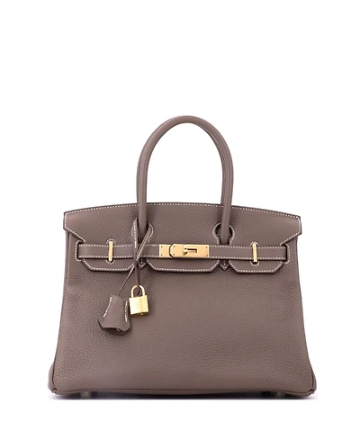 Pre-Owned HERMES Birkin 30 Handbag Clemence with Gold Hardware