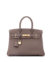 Pre-Owned HERMES Birkin 30 Handbag Clemence with Gold Hardware