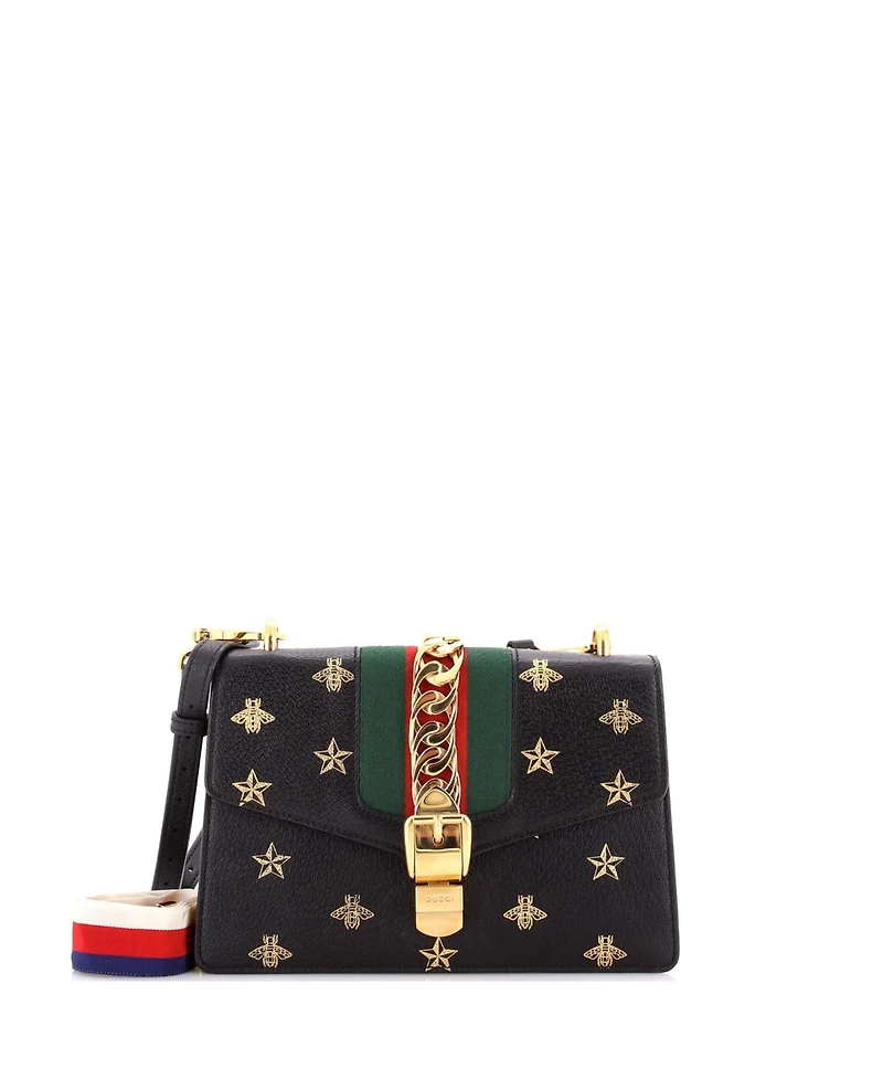 Pre-Owned Gucci Small Sylvie Shoulder Bag Printed Leather