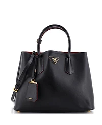 Pre-Owned Prada Medium Cuir Double Tote Saffiano Leather