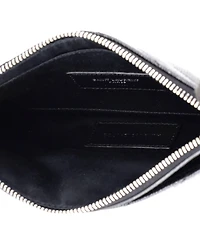 Pre-Owned Saint Laurent Medium Classic Monogram Zip Bill Pouch Matelasse Chevron Leather