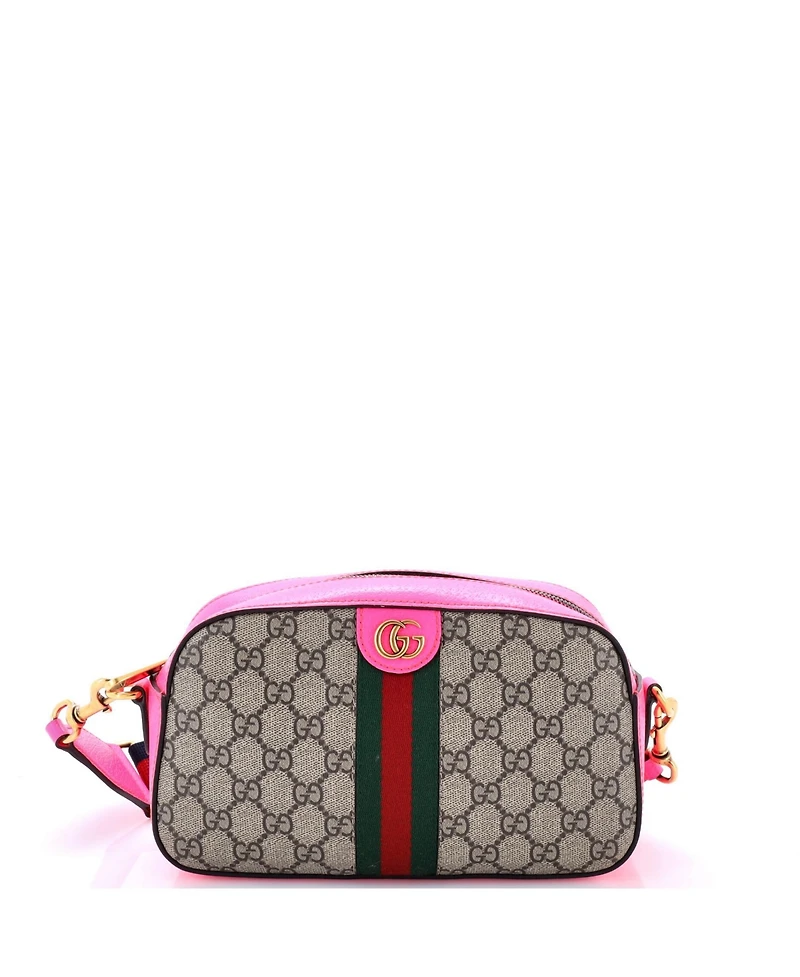 Pre-Owned Gucci Small Ophidia Convertible Camera Bag Gg Coated Canvas with Leather