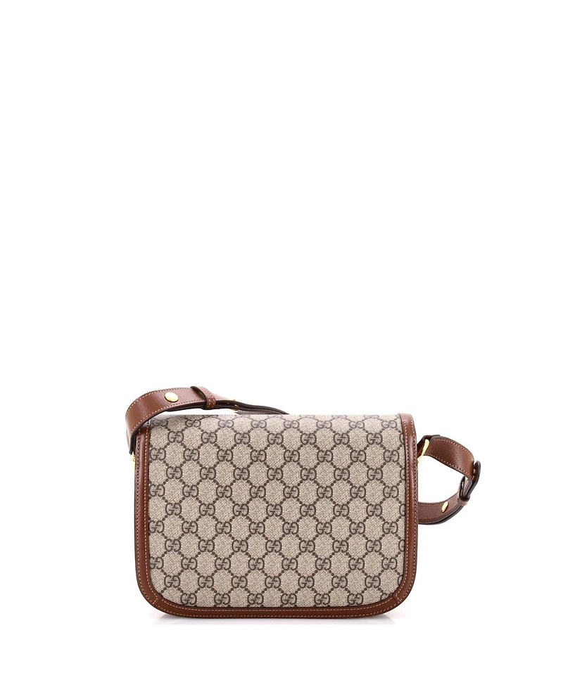 Pre-Owned Gucci Small Horsebit 1955 Shoulder Bag Gg Coated Canvas with Leather