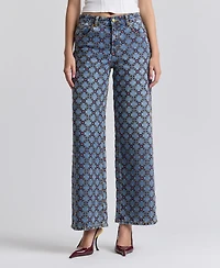 Avec Les Filles Women's Mid-Rise Wide-Leg Jeans