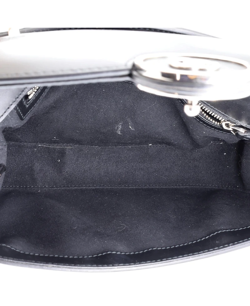 Pre-Owned Gucci Small Petite Gg Flap Shoulder Bag Leather