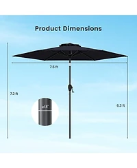 Gouun 7.5 feet Heavy-Duty Outdoor Market Umbrella with Push-Button Tilt and Air Vent