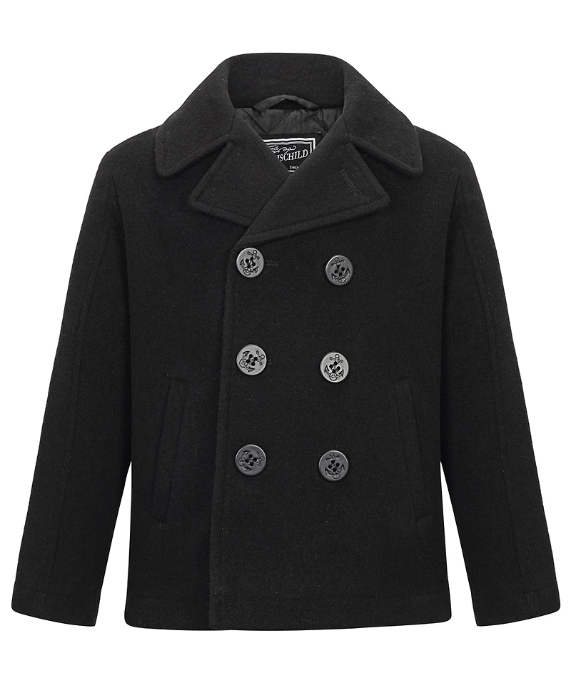 S Rothschild & Co Boys' 8-20 Classic Double Breasted Button Front Coat