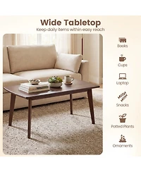 Sugift Solid Wood Modern Center Table with Tapered Legs 34.5in