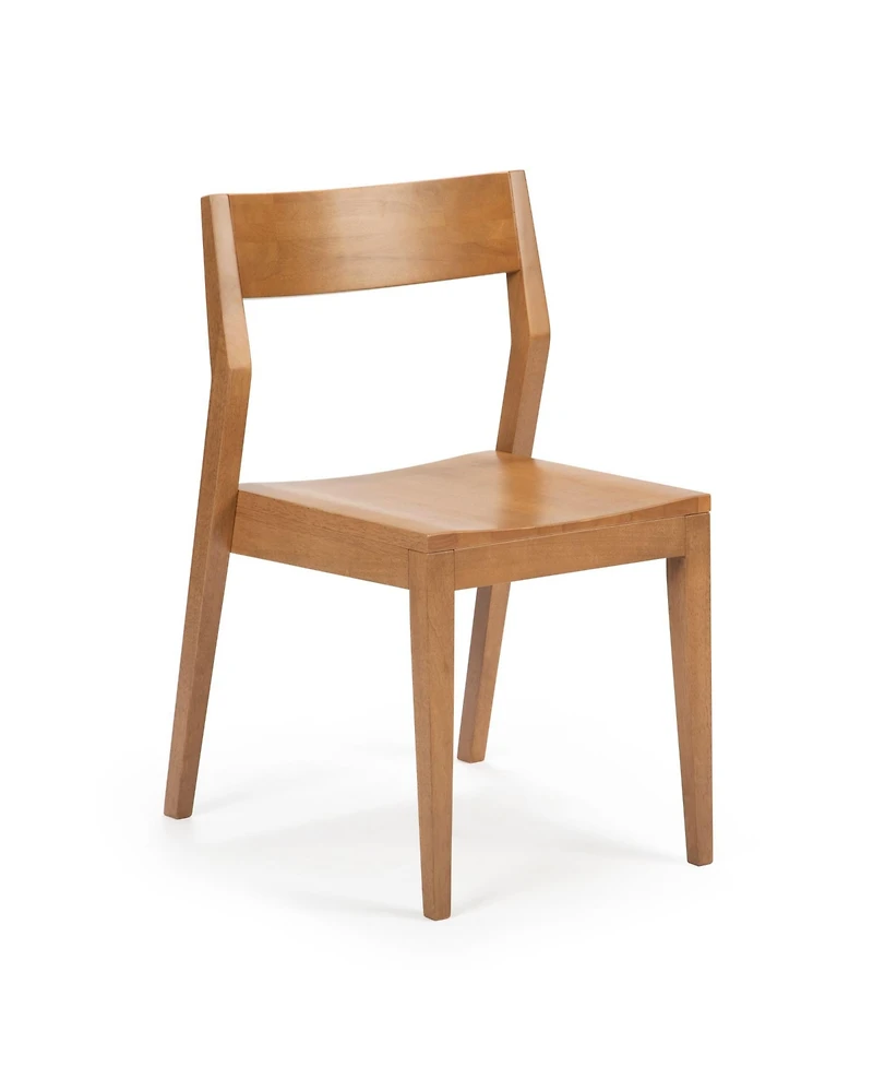 Plank+Beam 72" Modern Solid Wood Dining Table Set, Wirebrush, + 6 Chairs