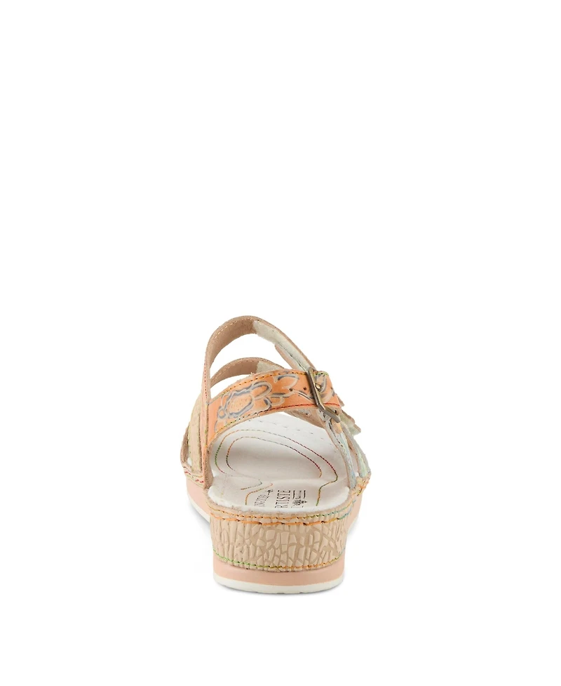 L'Artiste Women's Wedge Sandal with Ankle Strap
