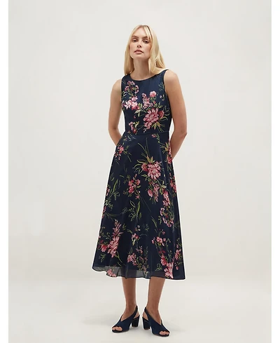 Hobbs Women's Carly Floral A-Line Sleeveless Dress