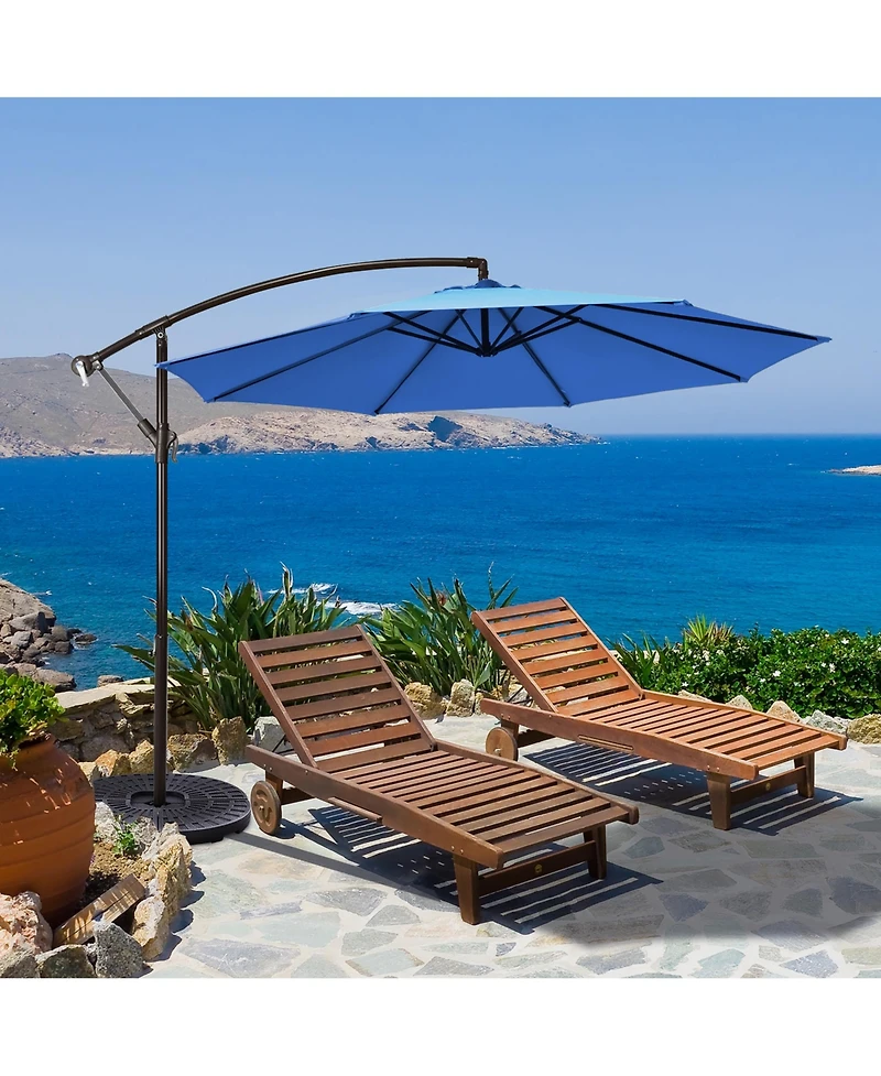 Gymax 10 Patio Cantilever Offset Umbrella Yard Garden Outdoor with 8 Ribs