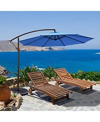 Gymax 10 Patio Cantilever Offset Umbrella Yard Garden Outdoor with 8 Ribs