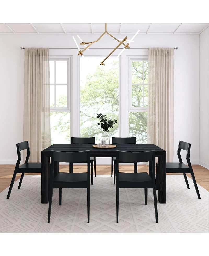 Plank+Beam 72" Modern Solid Wood Dining Table Set