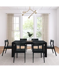 Plank+Beam 72" Modern Solid Wood Dining Table Set