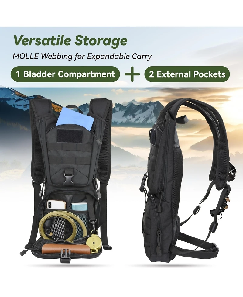 Piscifun Molle Hydration Pack With 3L Tpu Water Bladder For Outdoor Cycling Hiking Running