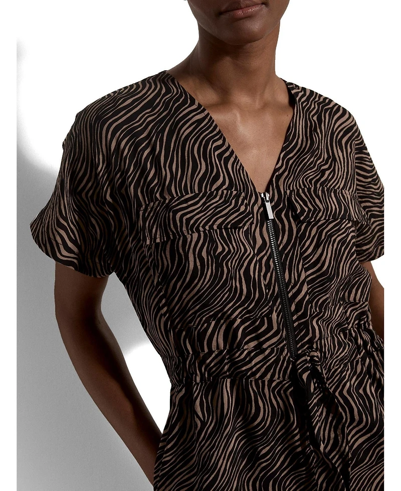 Apricot Women's A-Line Zebra-Print Mini Dress