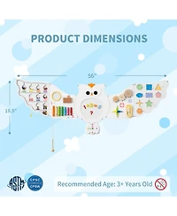 Hongge 11-in-1 Owl Busy Board Fine Motor Skills Stem Learning Activity Center, Ages 3+